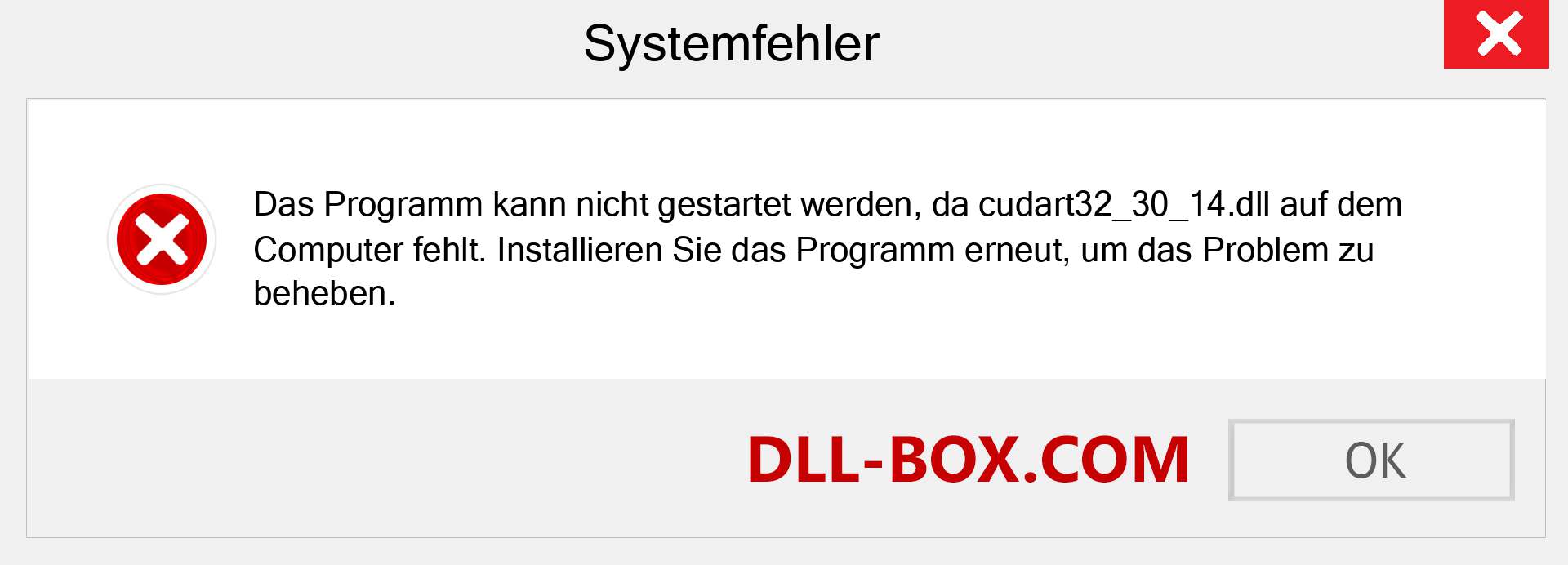 cudart32_30_14.dll-Datei fehlt?. Download für Windows 7, 8, 10 - Fix cudart32_30_14 dll Missing Error unter Windows, Fotos, Bildern