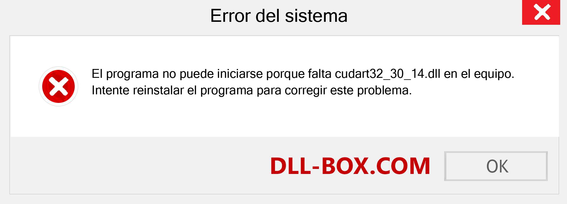 ¿Falta el archivo cudart32_30_14.dll ?. Descargar para Windows 7, 8, 10 - Corregir cudart32_30_14 dll Missing Error en Windows, fotos, imágenes