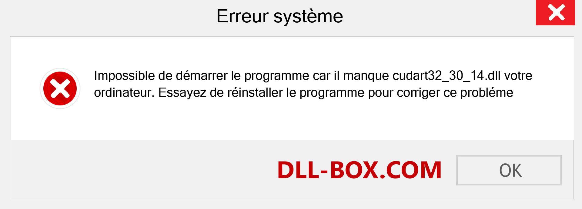 Le fichier cudart32_30_14.dll est manquant ?. Télécharger pour Windows 7, 8, 10 - Correction de l'erreur manquante cudart32_30_14 dll sur Windows, photos, images